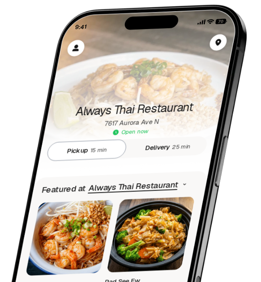 Always Thai Restaurant app preview